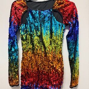 Weissman Small Adult Dance Costume Multi- Colored Sequin